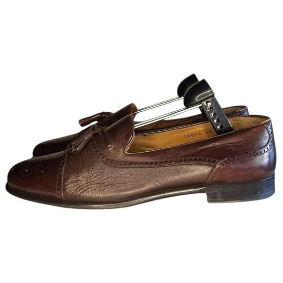 Mens Mezlan Havana Tassel Loafers Leather Size 11 Brown Slip On - Picture 2 of 8